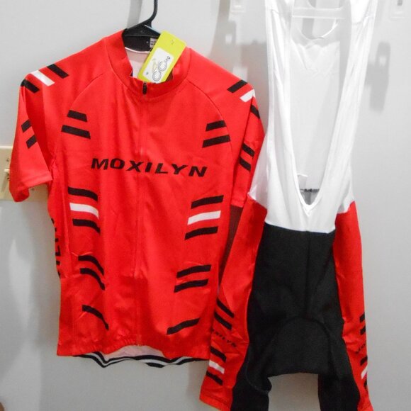 Moxilyn Men's Cycling Jersey & Bibs Bike Clothing Set 20D Gel Pads-Size Med-NWT - Picture 2 of 10